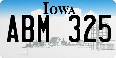 IA license plate ABM325