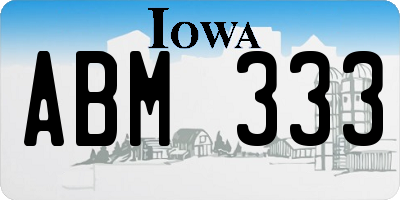 IA license plate ABM333