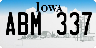 IA license plate ABM337