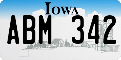 IA license plate ABM342