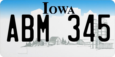 IA license plate ABM345