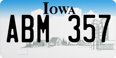 IA license plate ABM357