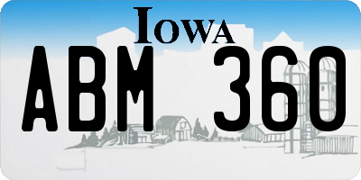 IA license plate ABM360