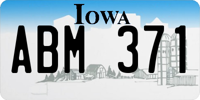 IA license plate ABM371