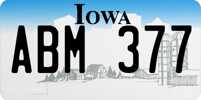IA license plate ABM377