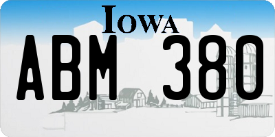 IA license plate ABM380
