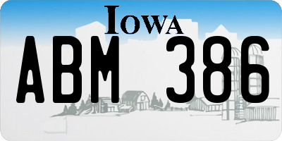IA license plate ABM386