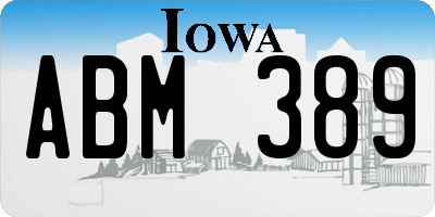 IA license plate ABM389