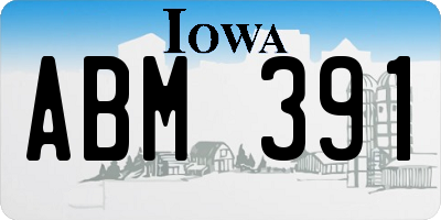 IA license plate ABM391