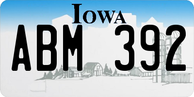 IA license plate ABM392