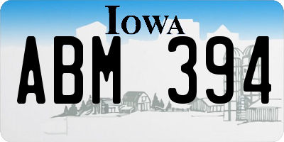 IA license plate ABM394