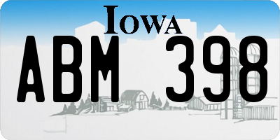 IA license plate ABM398