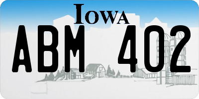 IA license plate ABM402