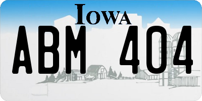 IA license plate ABM404