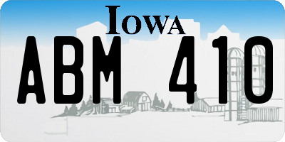IA license plate ABM410