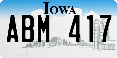 IA license plate ABM417