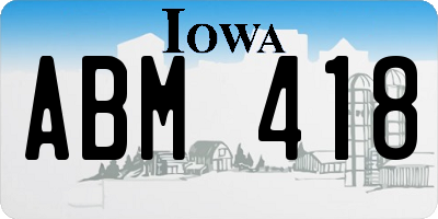 IA license plate ABM418