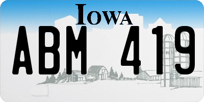 IA license plate ABM419