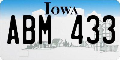 IA license plate ABM433