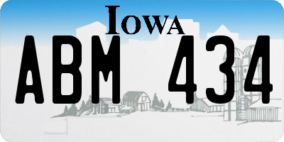IA license plate ABM434