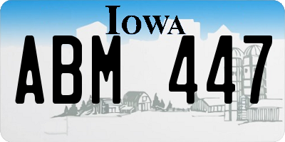 IA license plate ABM447
