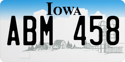 IA license plate ABM458