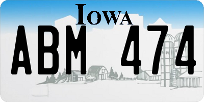 IA license plate ABM474