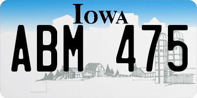 IA license plate ABM475