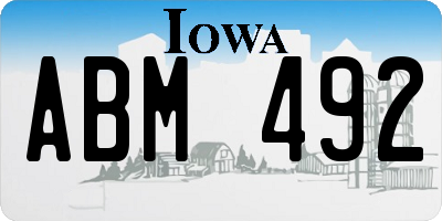 IA license plate ABM492