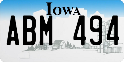 IA license plate ABM494