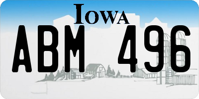 IA license plate ABM496