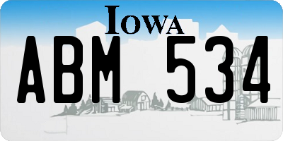 IA license plate ABM534