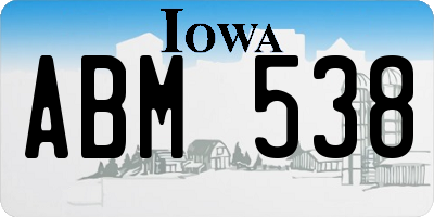 IA license plate ABM538