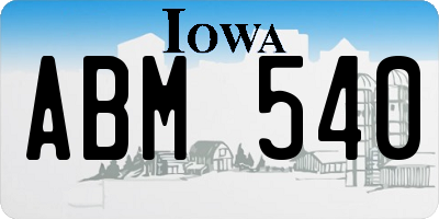 IA license plate ABM540