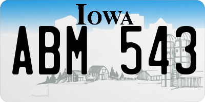 IA license plate ABM543