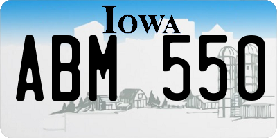 IA license plate ABM550