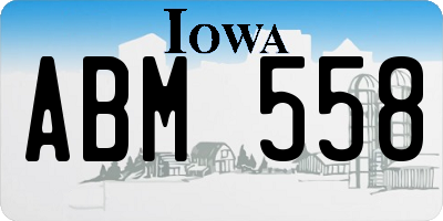 IA license plate ABM558