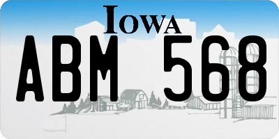 IA license plate ABM568