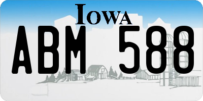 IA license plate ABM588