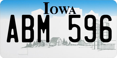 IA license plate ABM596