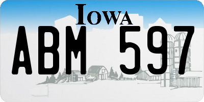 IA license plate ABM597
