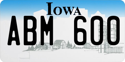 IA license plate ABM600
