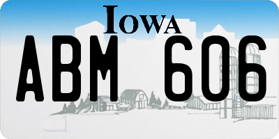 IA license plate ABM606