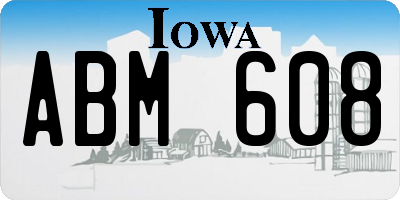 IA license plate ABM608