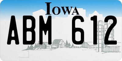 IA license plate ABM612