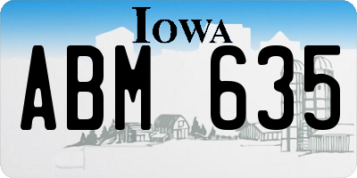 IA license plate ABM635