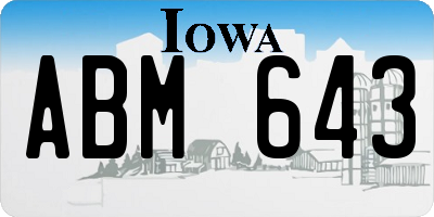 IA license plate ABM643