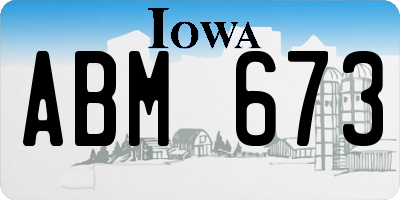 IA license plate ABM673