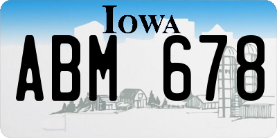 IA license plate ABM678