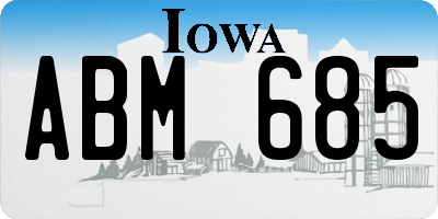 IA license plate ABM685